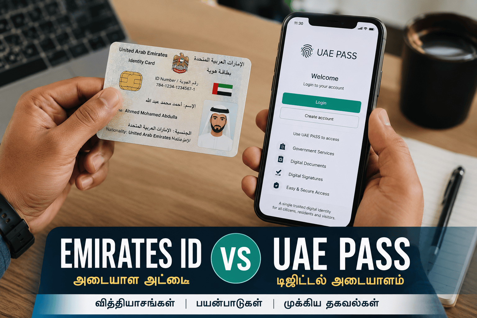 Emirates ID vs UAE PASS: இரண்டுக்கும் என்ன வித்தியாசம்? UAE குடியிருப்பாளர்கள் தெரிந்துகொள்ள வேண்டிய முக்கிய தகவல்கள்